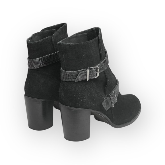 Paula Bahia ✿ Suede Double Buckle Wrap Strap Engineer Boots ✿ Black ✿ 39 8.5M 9M - Picture 4 of 17